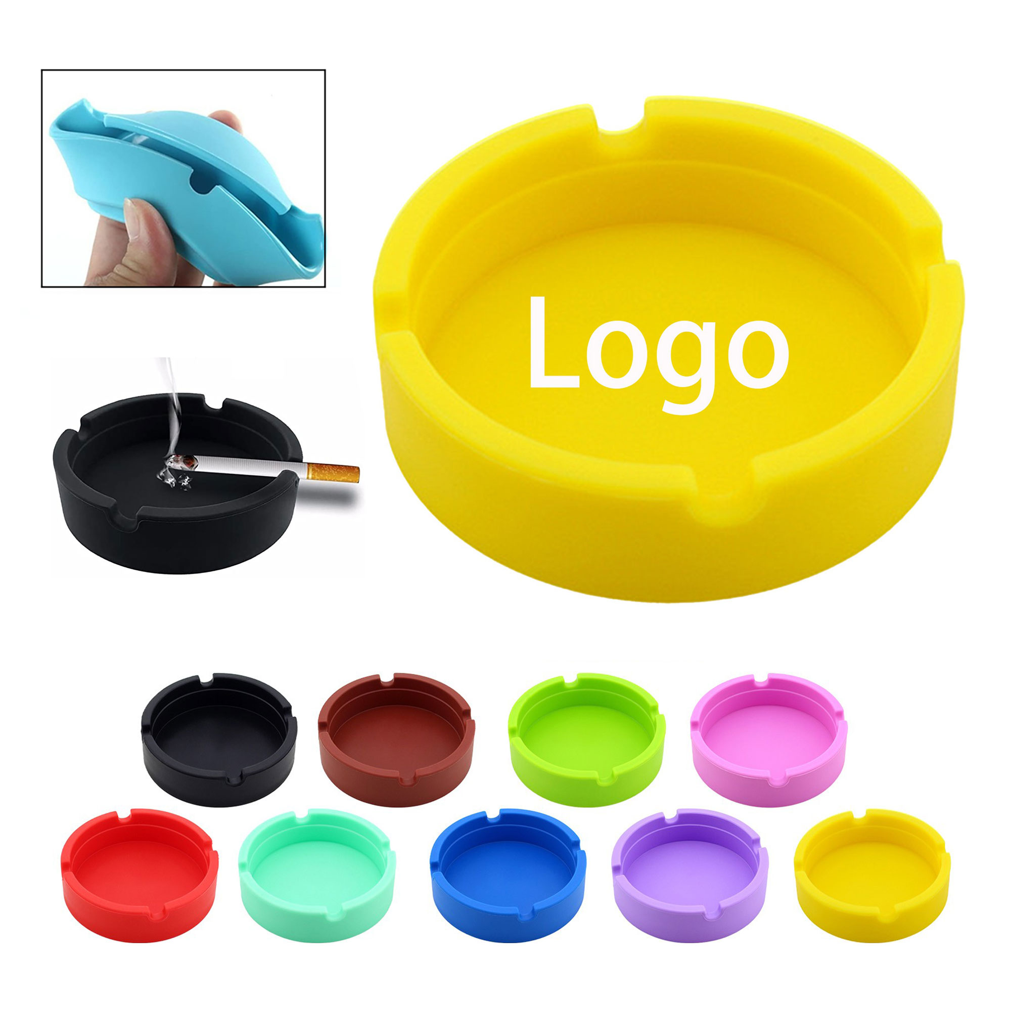 Silicone Round Portable Ashtray 6