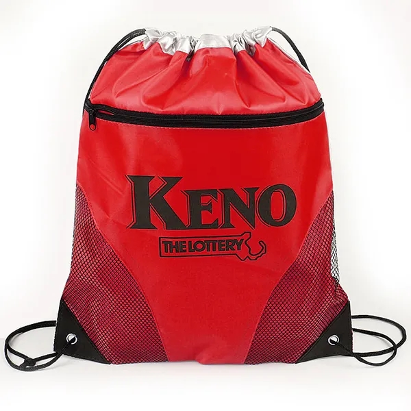 Cyclone Mesh Curve Polyester Drawstring Backpack -14x18 3