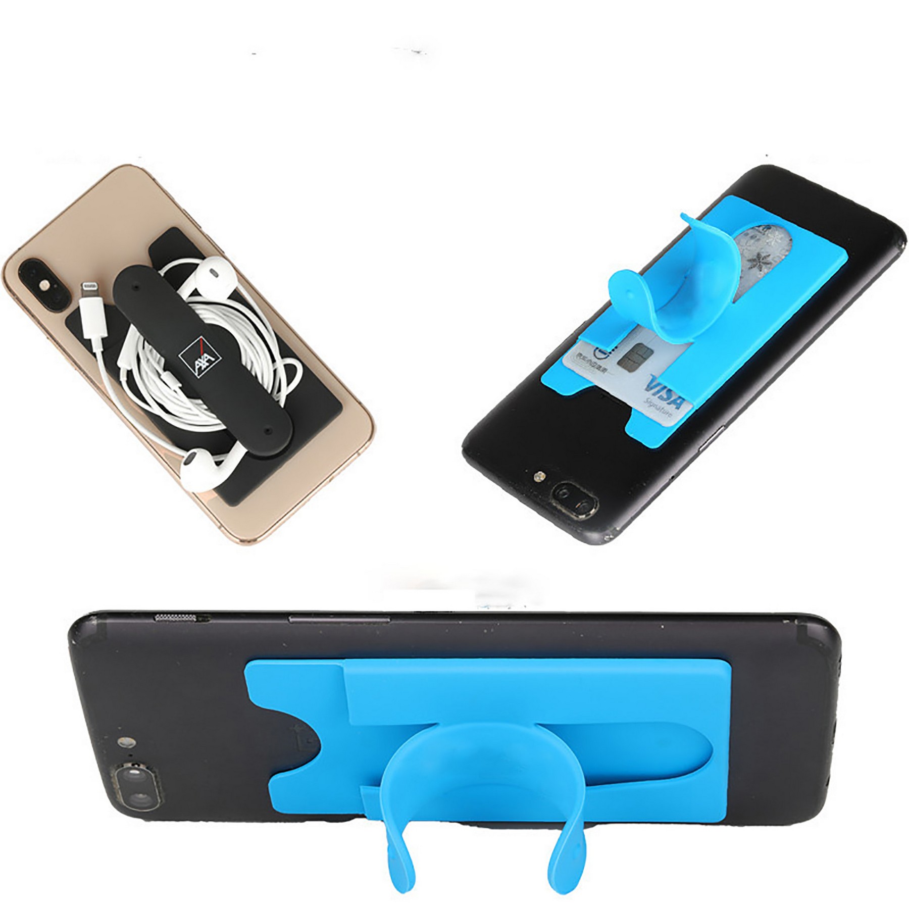 Silicone Mobile Wallet With Phone Kickstand 4