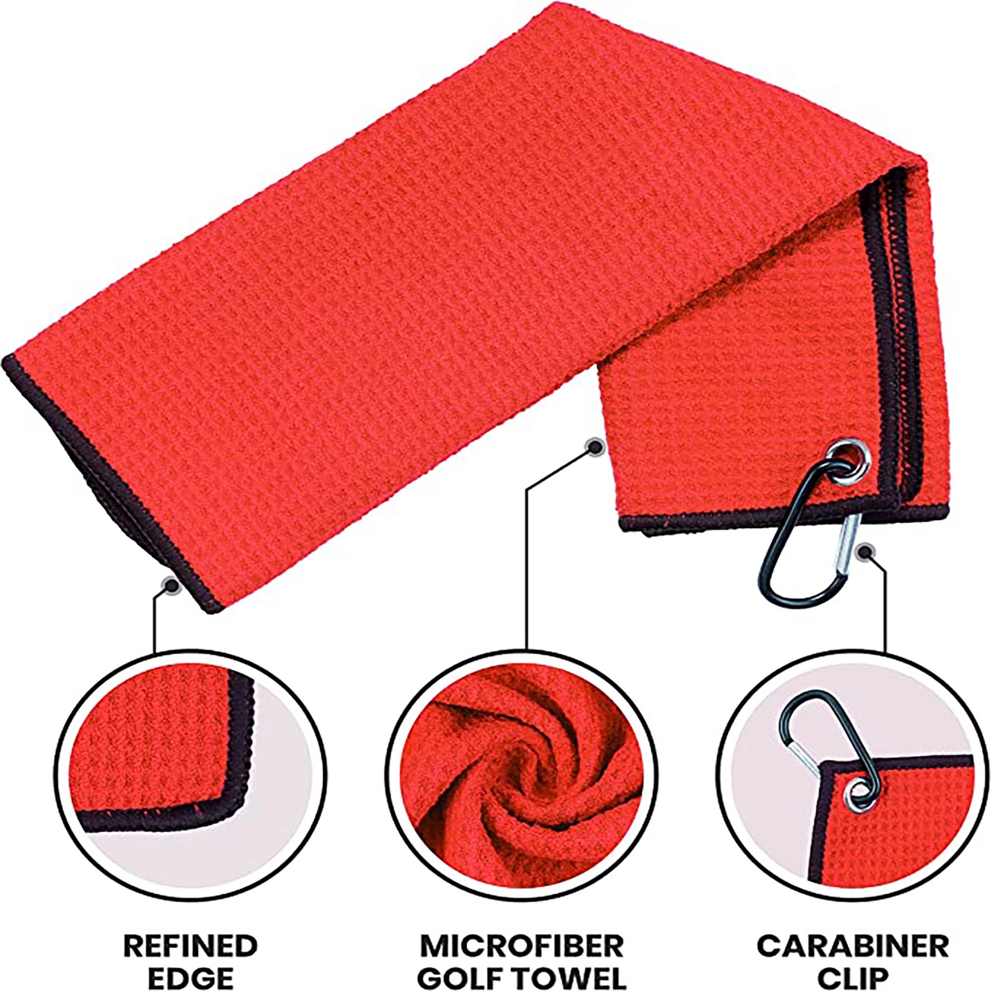 Embroidered Golf Towel With Carabiner 1