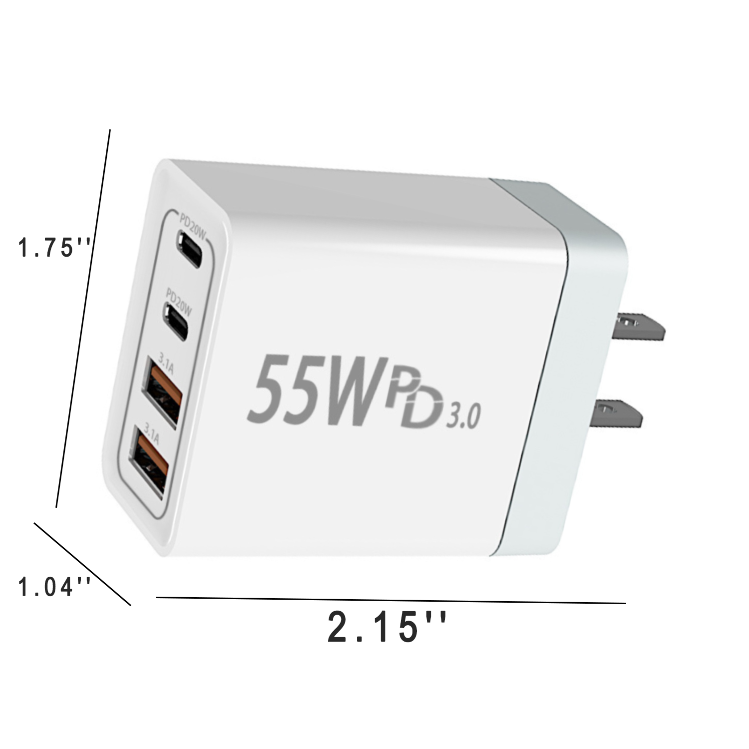 55W USB C PD Wall Fast Chargers 5