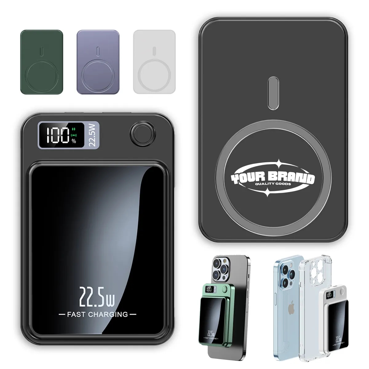5000/10000mAh Mobile Magnetic Wireless Charging Power Bank 4