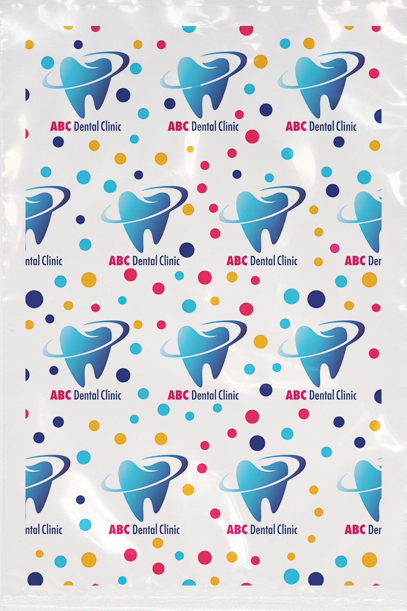 Full Color Scatter Clear Plastic Bag 6" x 9"