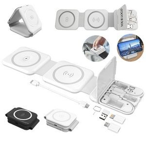 3-in-1 Folding Wireless Charger Storage Box with Phone Stand 4
