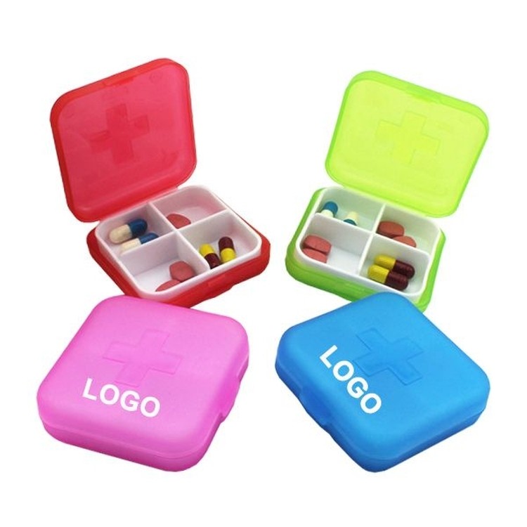 Four Compartment Plastic Promotional Pill Box 1