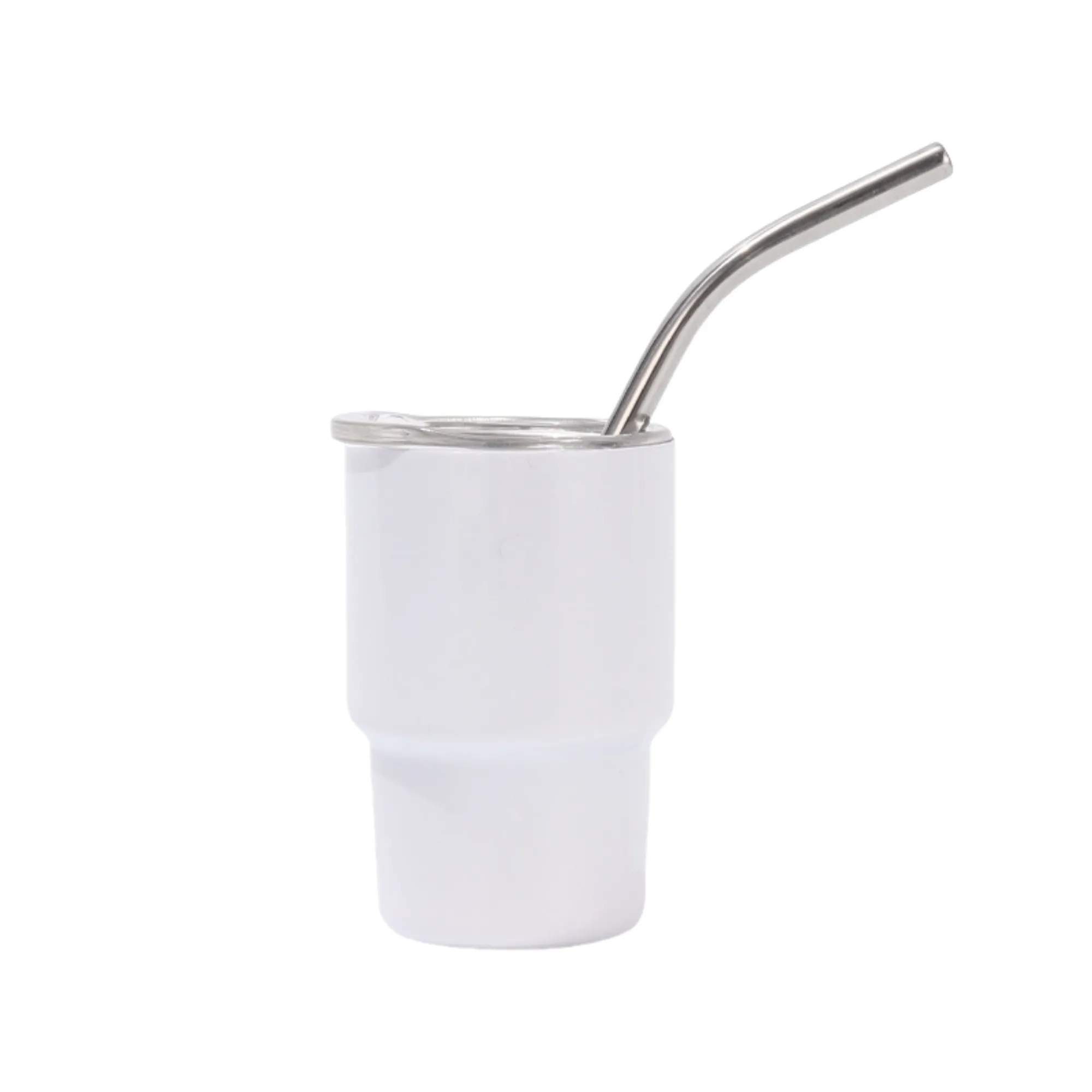 Mini Tumbler Shot Glass with Straw and Lid 14