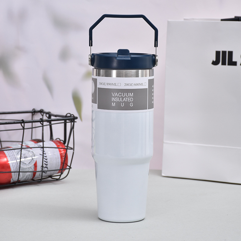 30oz. Stainless Steel Insulated Mug/Tumbler with Handle 1