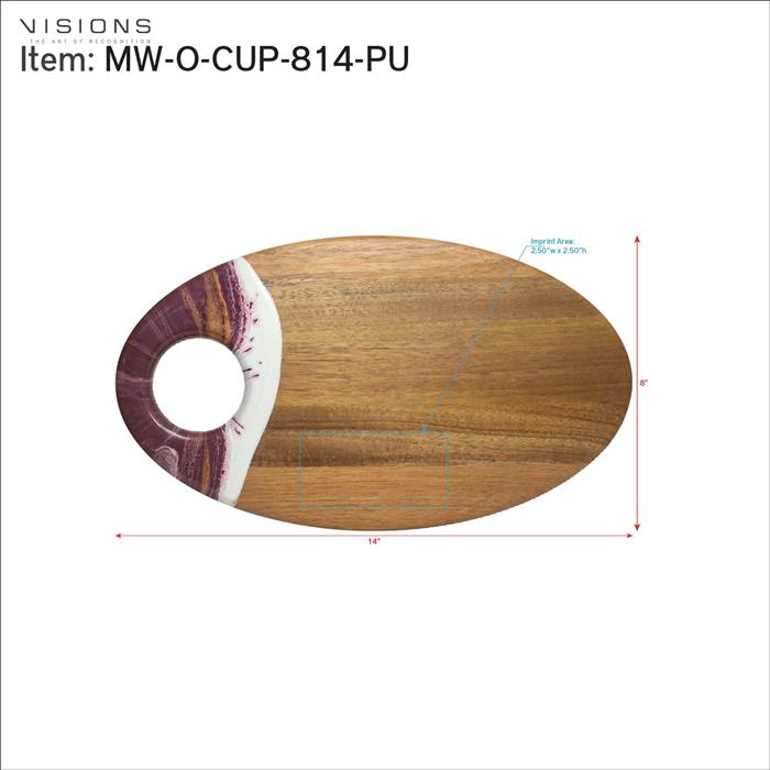 Medium Oval Acacia Board With Dip Holder 24