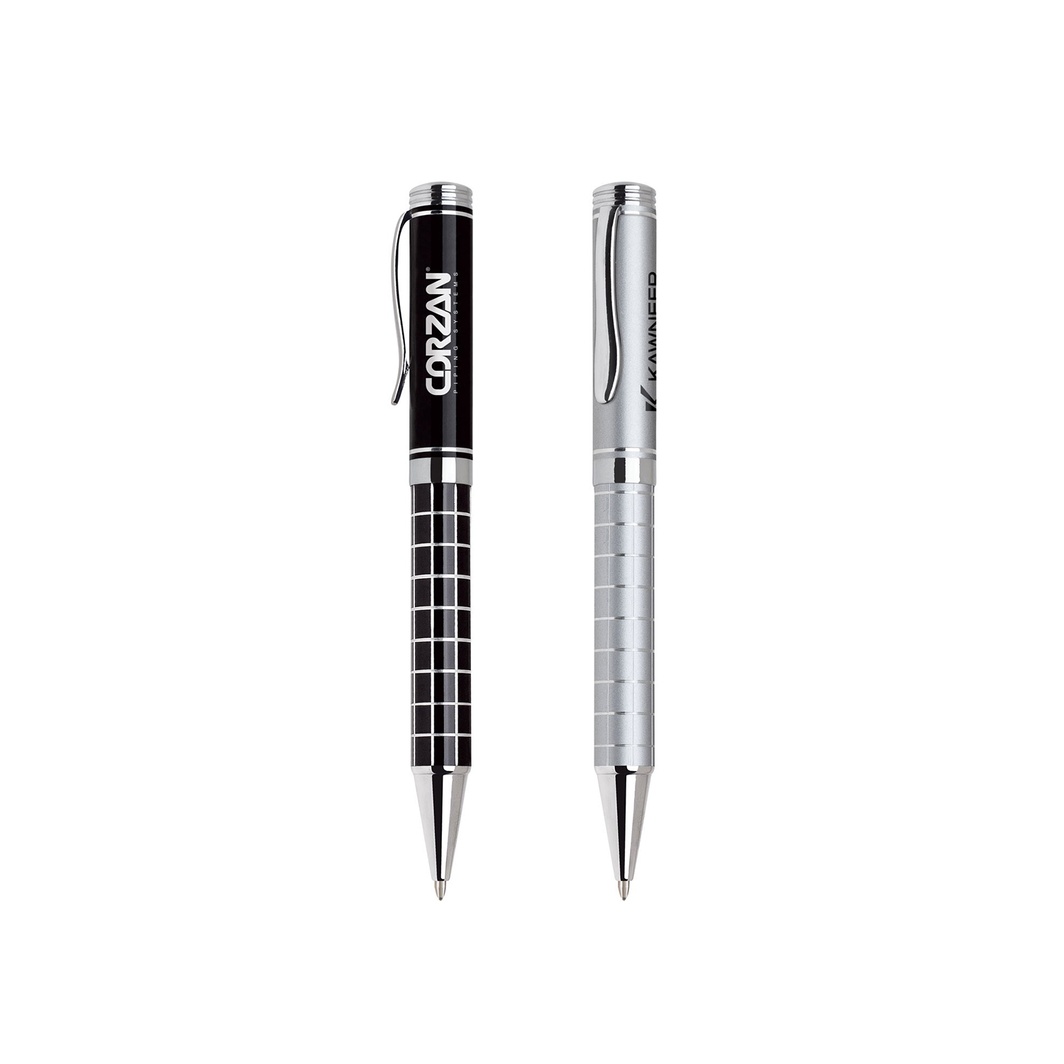 Grid Barrel Ballpoint Twist Metal Pen 10