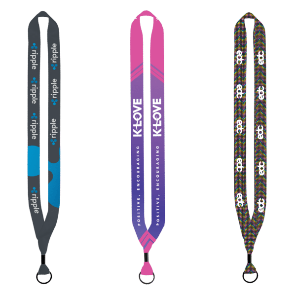 3/4" Dye-Sublimated Lanyard with Metal Crimp & Metal Split-Ring 23