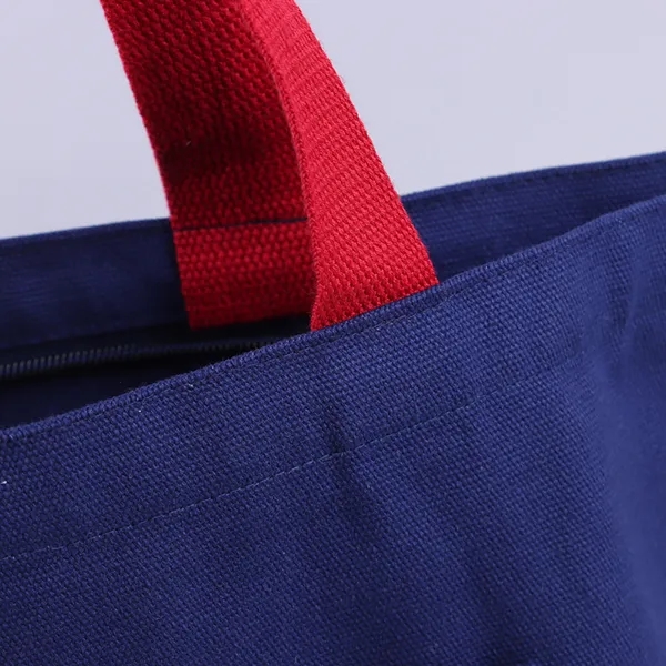 10oz canvas cotton zipper tote with front pocket 3