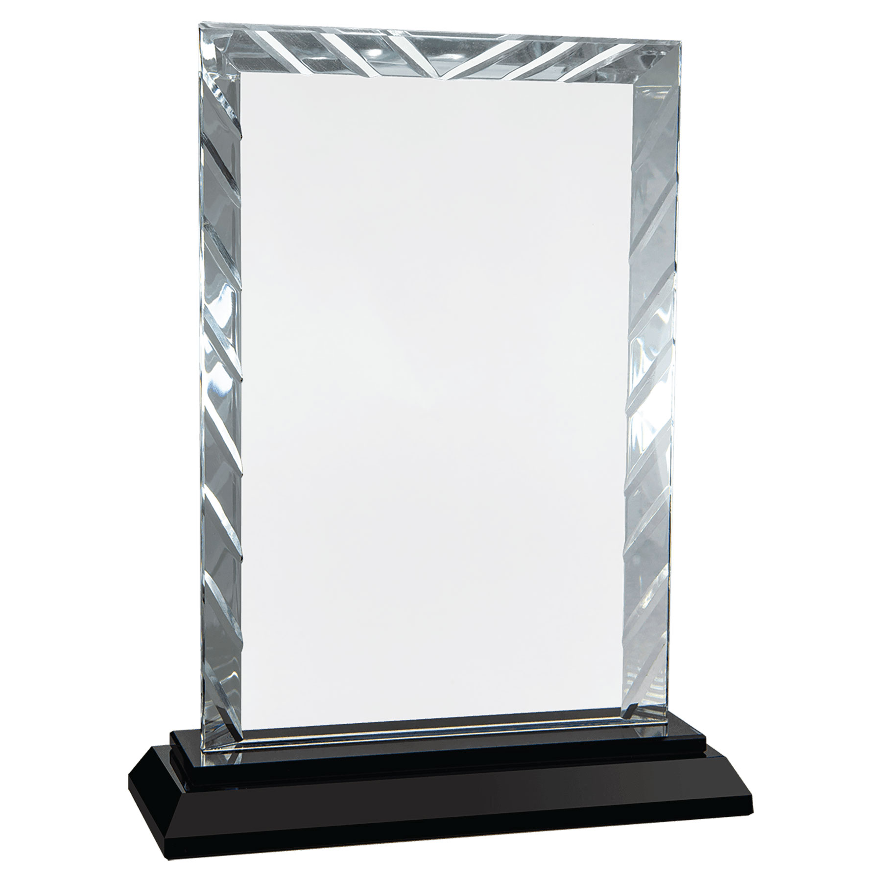 8" Rectangle Accent Glass on Black Base 3