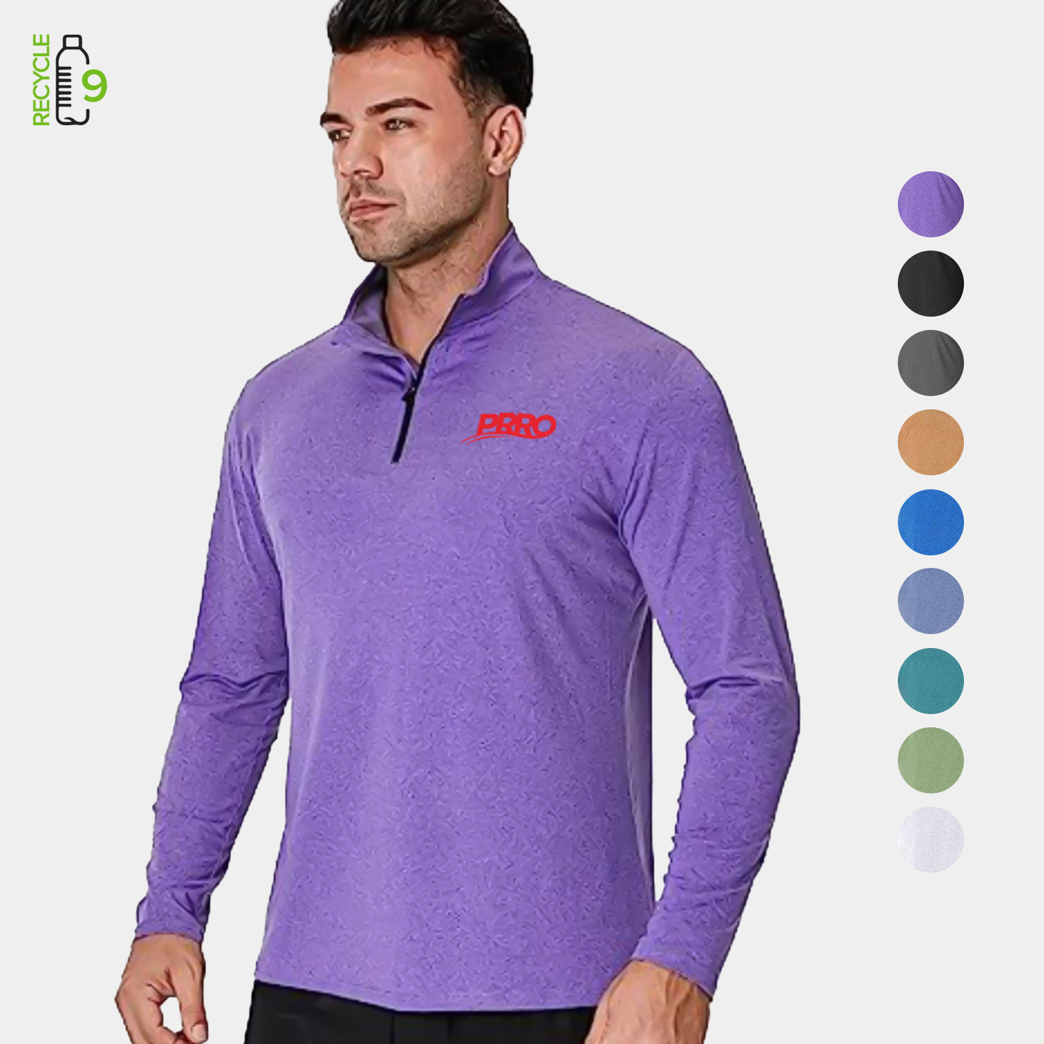 REPREVE® - Men's Quarter Zipper rPET Performance Long Sleeve 1