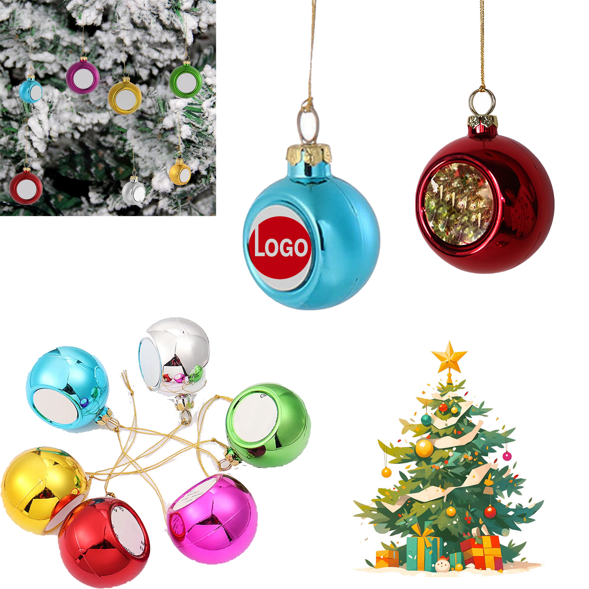 Shatter-Resistant Holiday Ornament Ball with Custom Insert 2