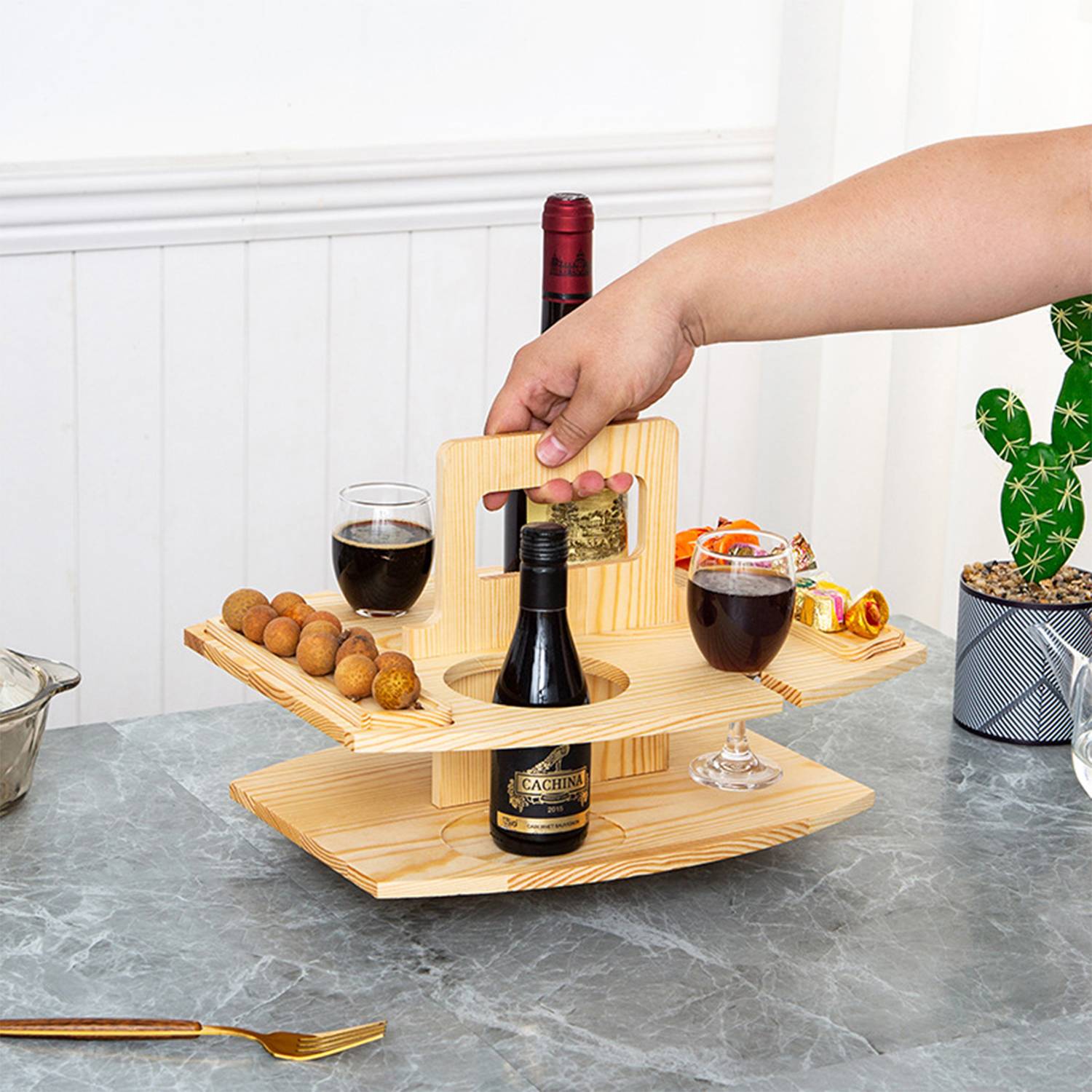 Wooden Outdoor Wine Table 3