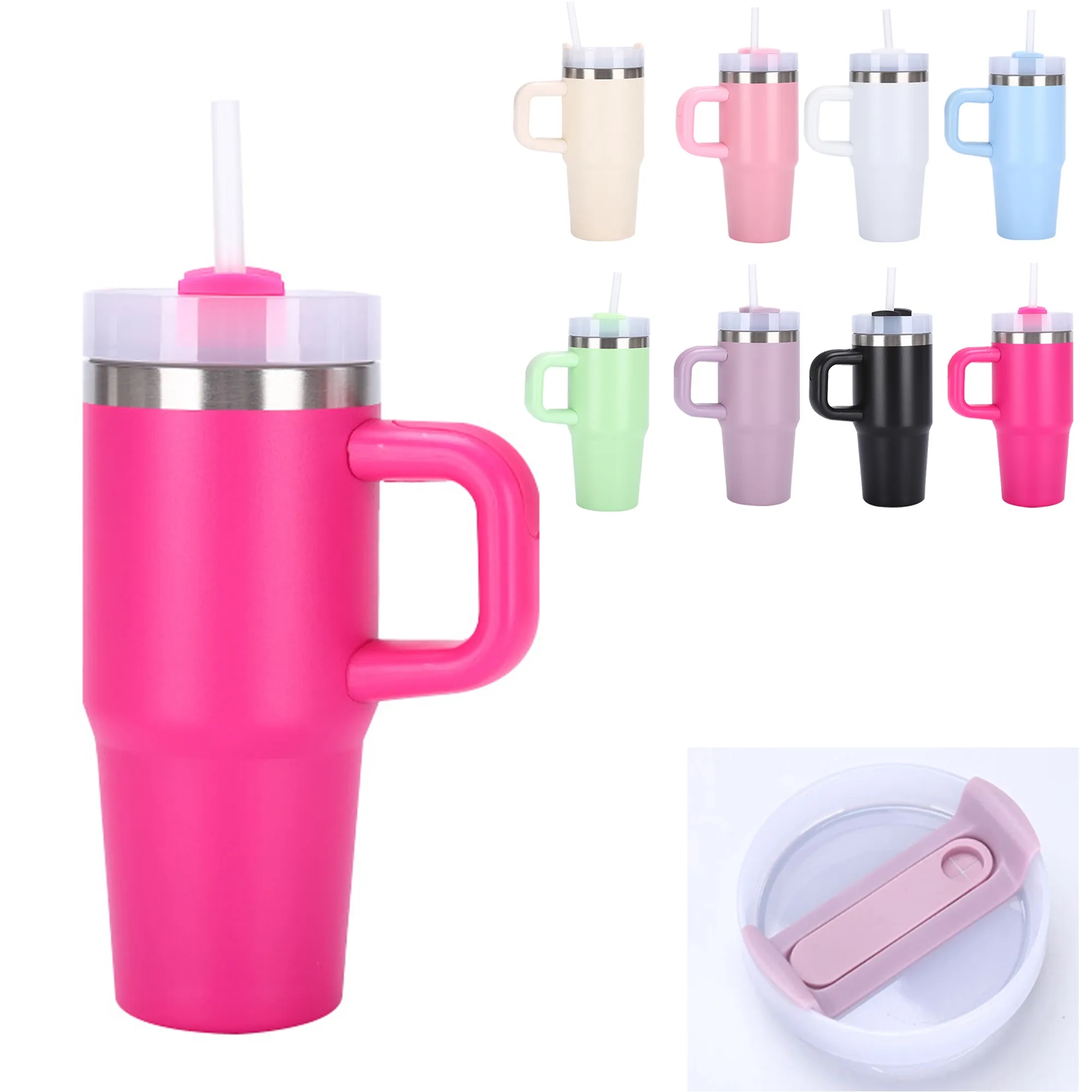 14 Oz Tumbler with Handle and Straw 2