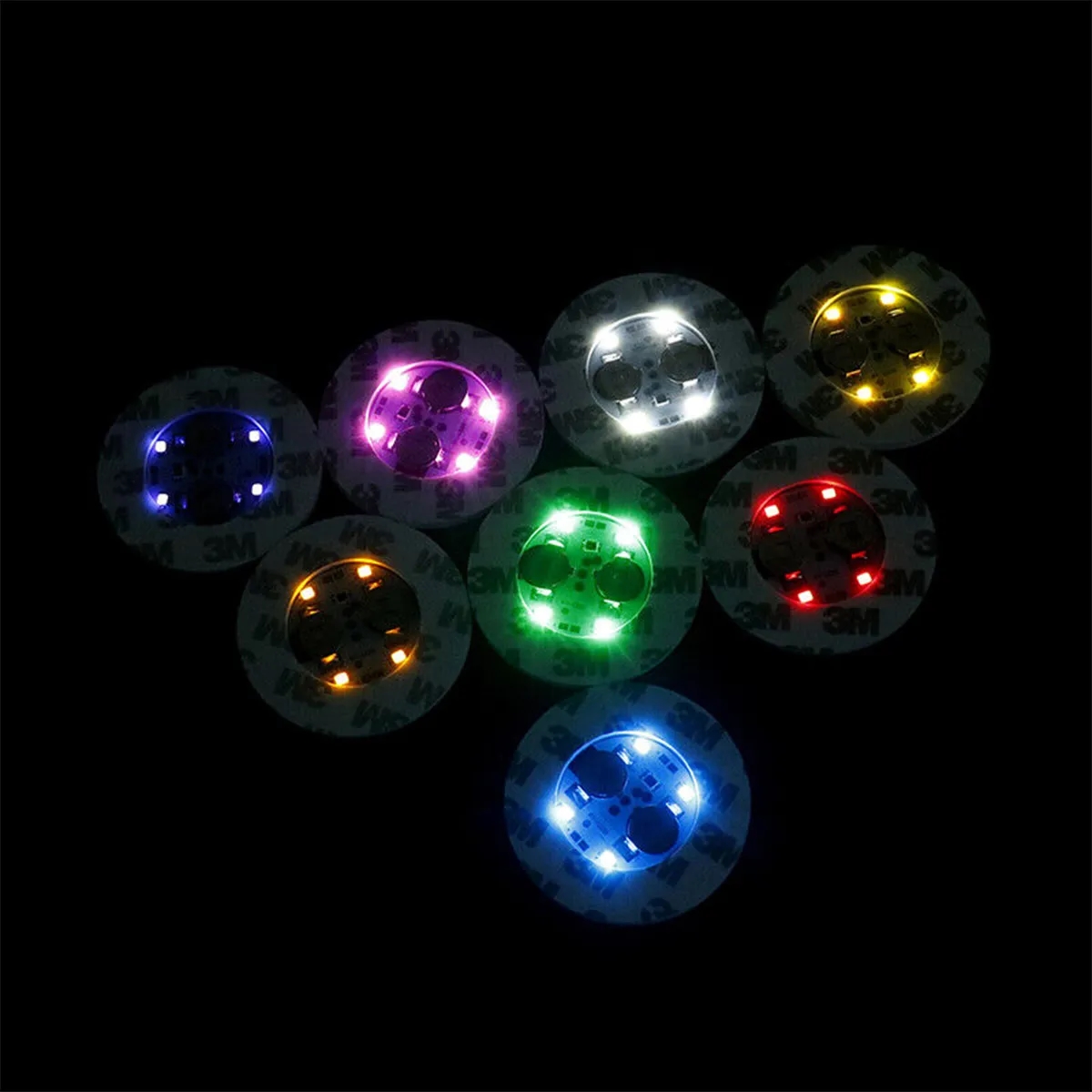 LED Coasters Light Sticker Waterproof Mat For Bottle Cup 2