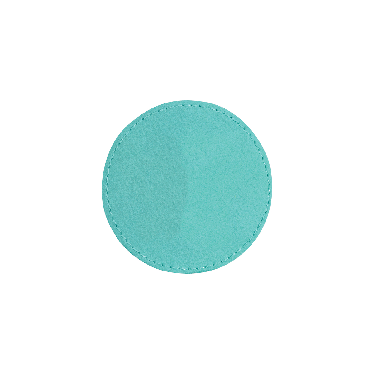 3" Teal Leatherette Round Patch with Adhesive 2