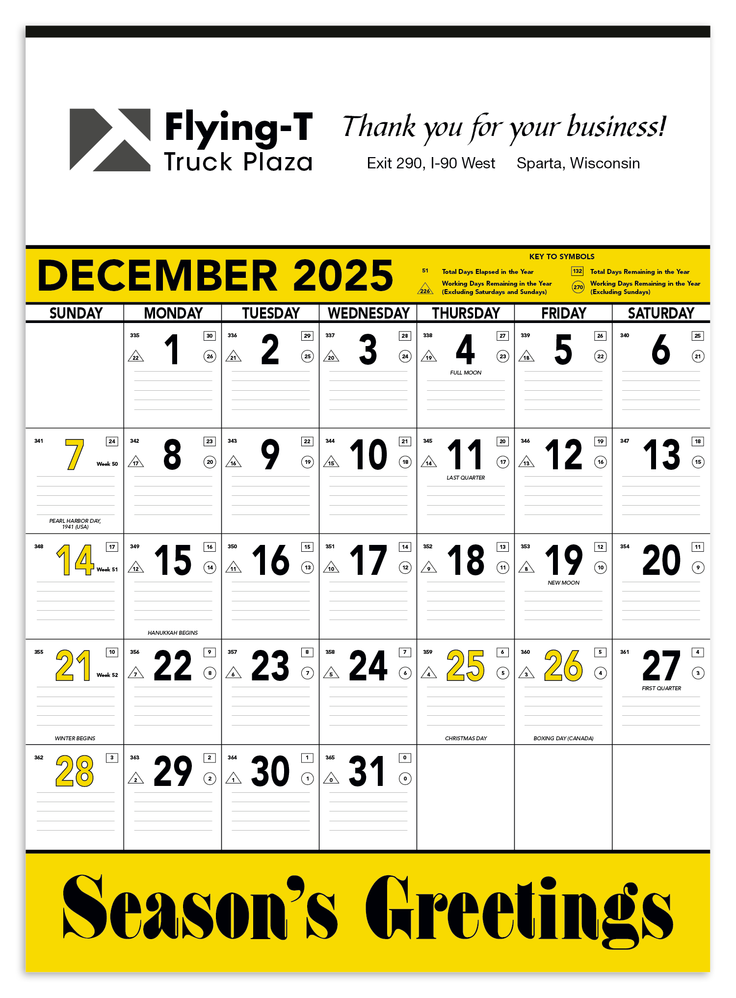 Triumph® Calendars Yellow & Black Contractor Memo Calendar 6