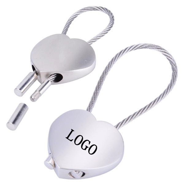 Heart shaped Wire Lock Keyring 3