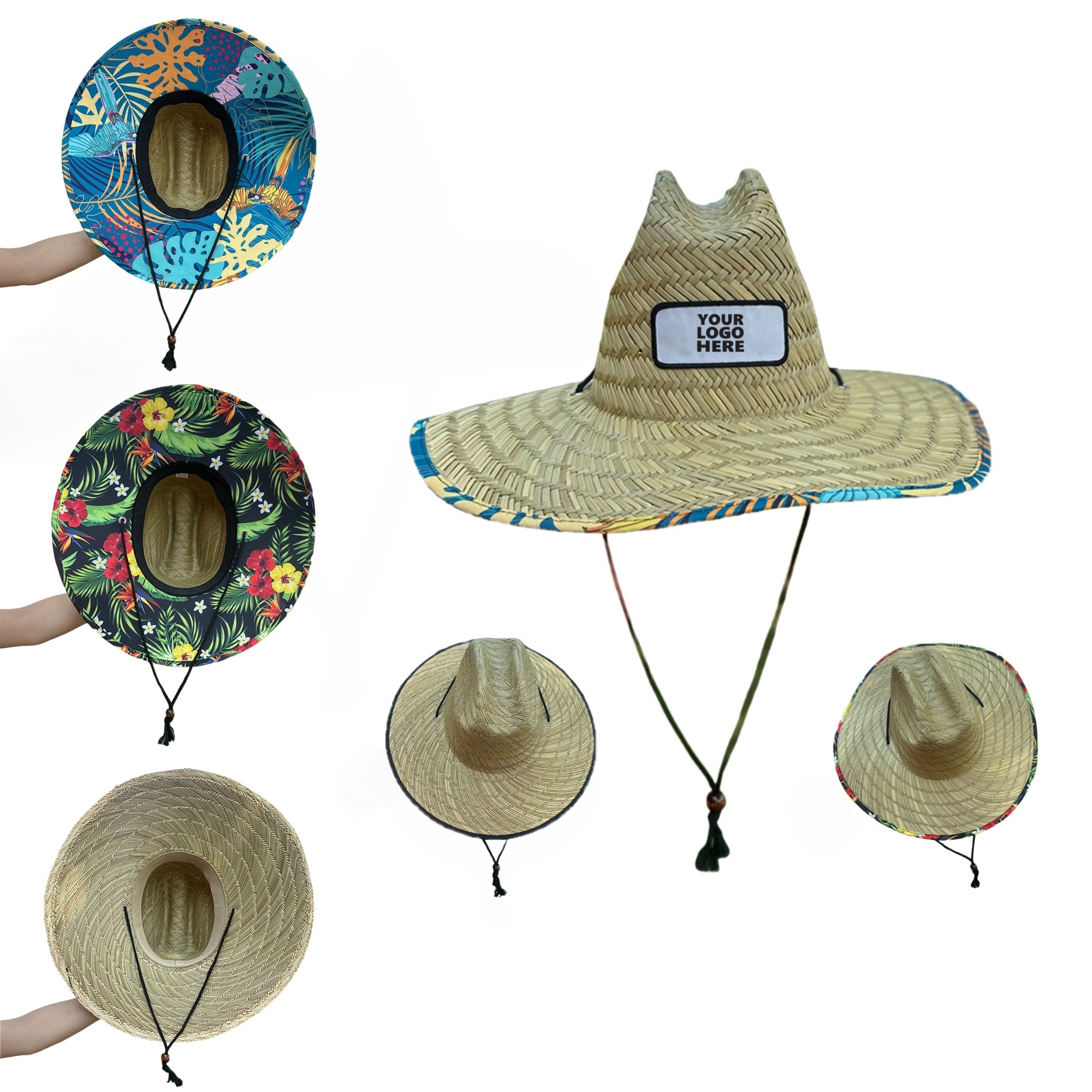 Domestic Straw Hat w/Custom Patch 2