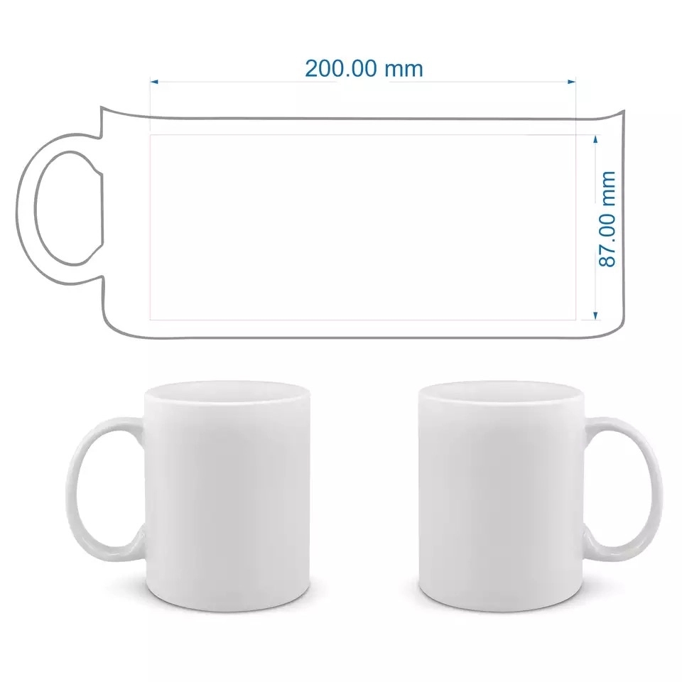 12oz White Glossy Classical Ceramic Mug 4