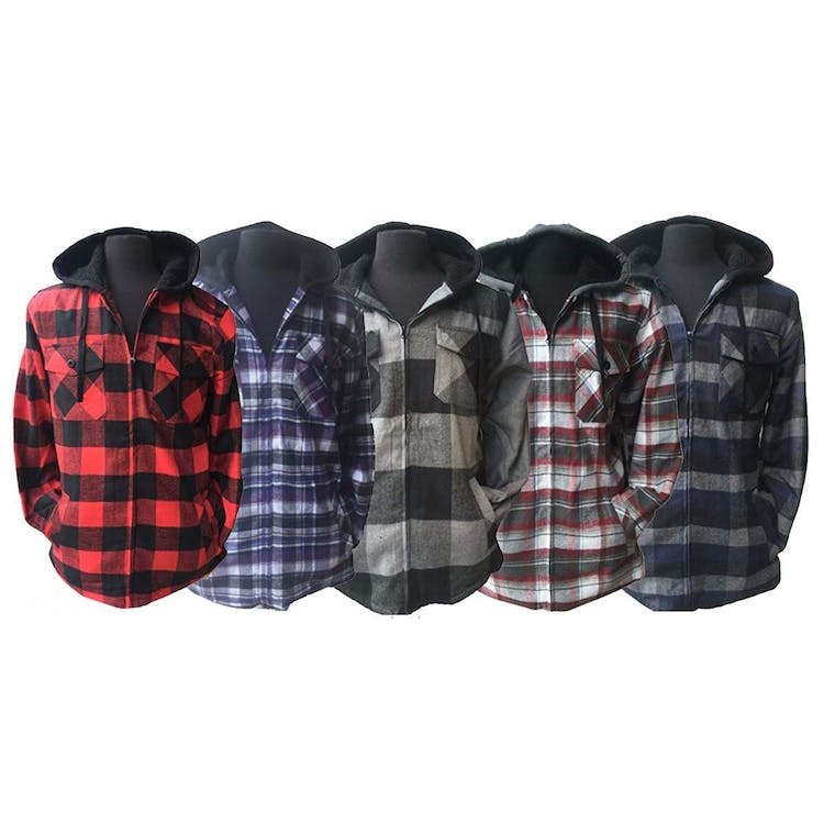 Men's Sherpa Lined Flannel Jacket Size S-2X 1