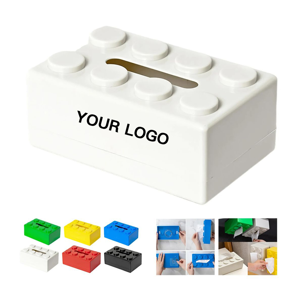 Plastic Tissue Box with Spring Base and Wide Opening 9
