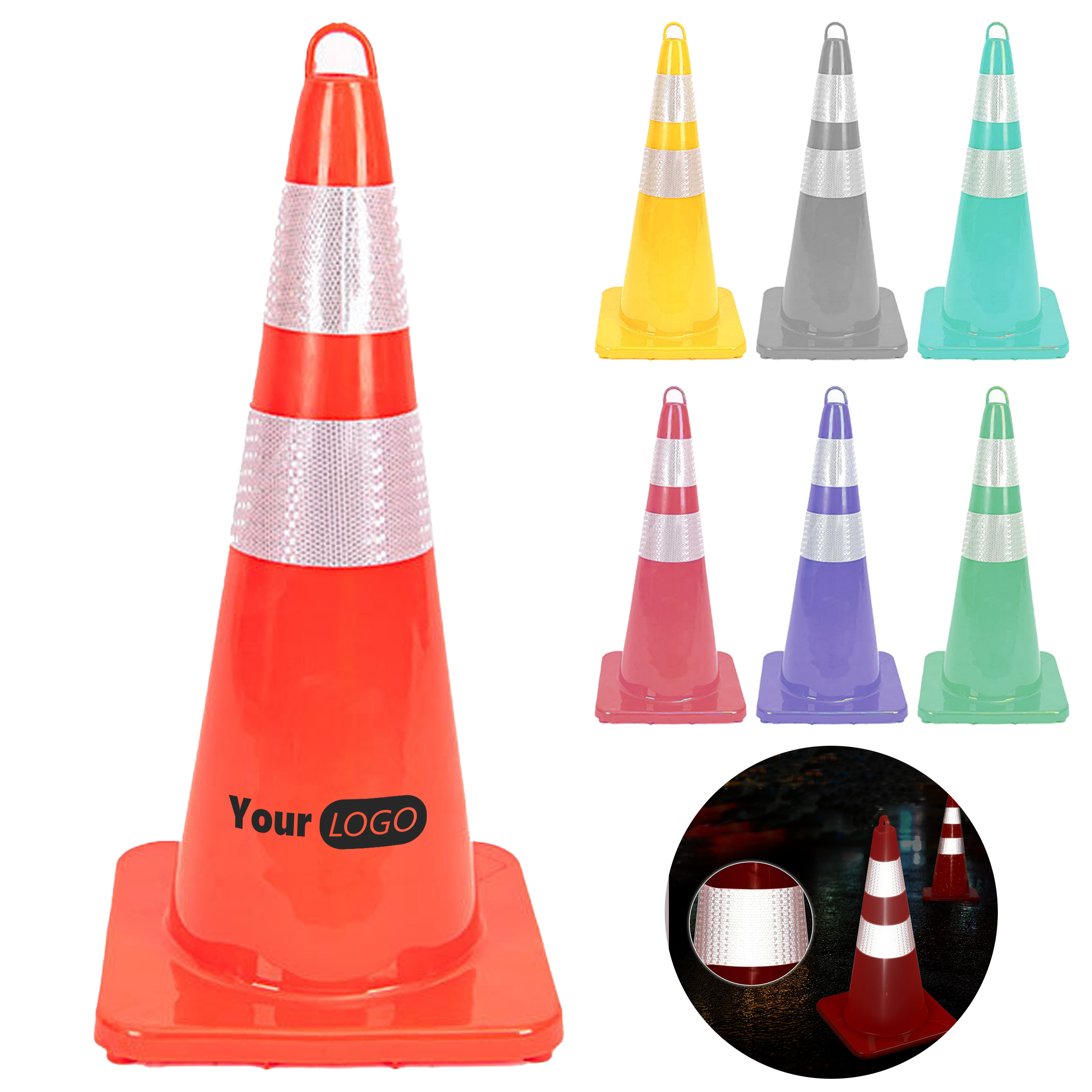 Plastic Carrying A Handheld Cone-Shaped Traffic Safety Cones 8