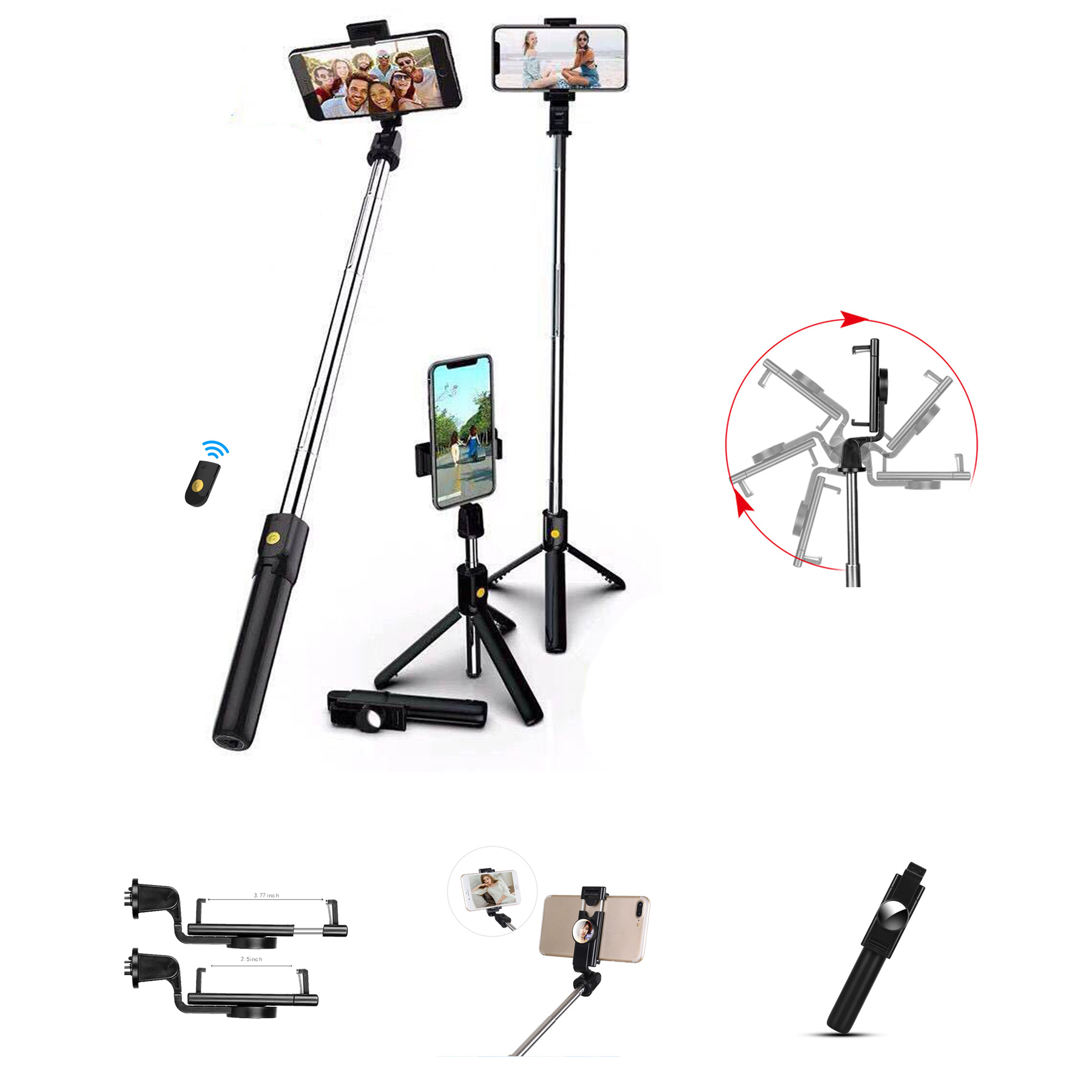 Bluetooth Tripod Selfie Stick Phone Stand 2