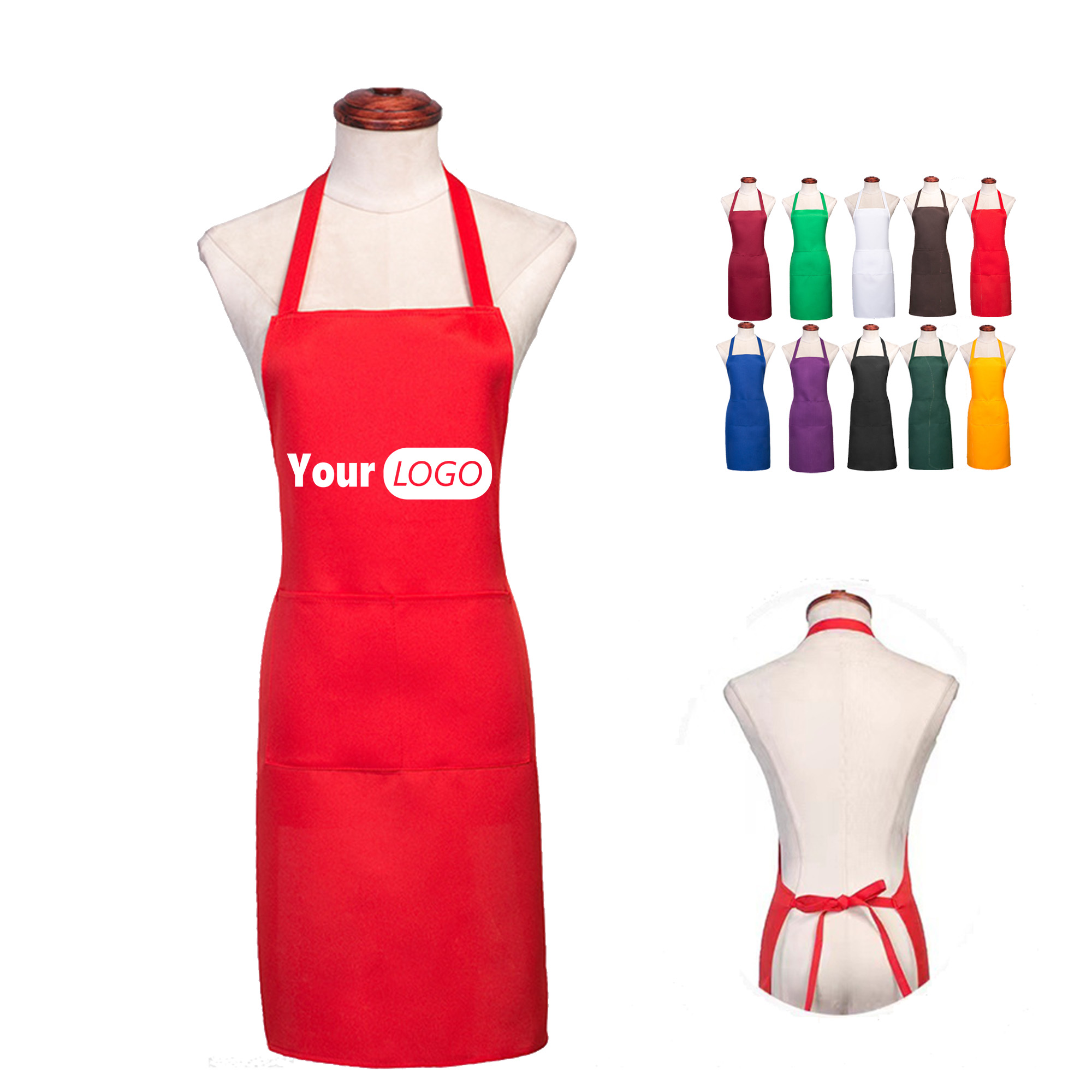 Large-sized Kitchen Neck-Style Apron With Pockets 4