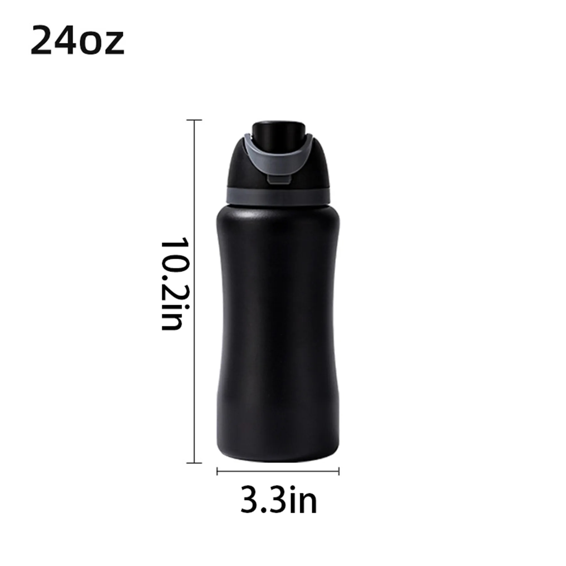 24 oz Insulated Stainless Steel Water Bottle with Straw, custom water bottle with logo imprint 2