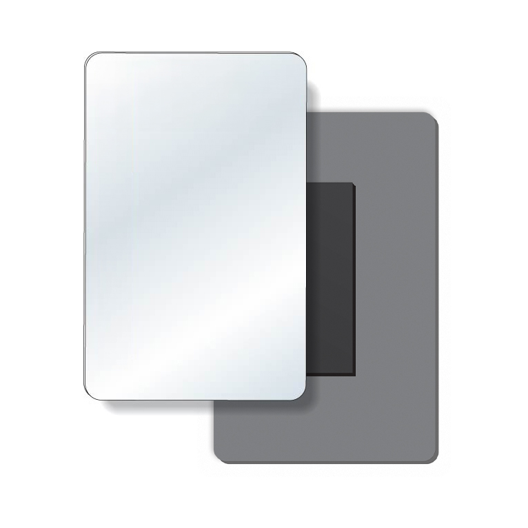 Co-Polyester Magnetic Mirror Square Shape (3.5"x5.5"), Spot Colours 2