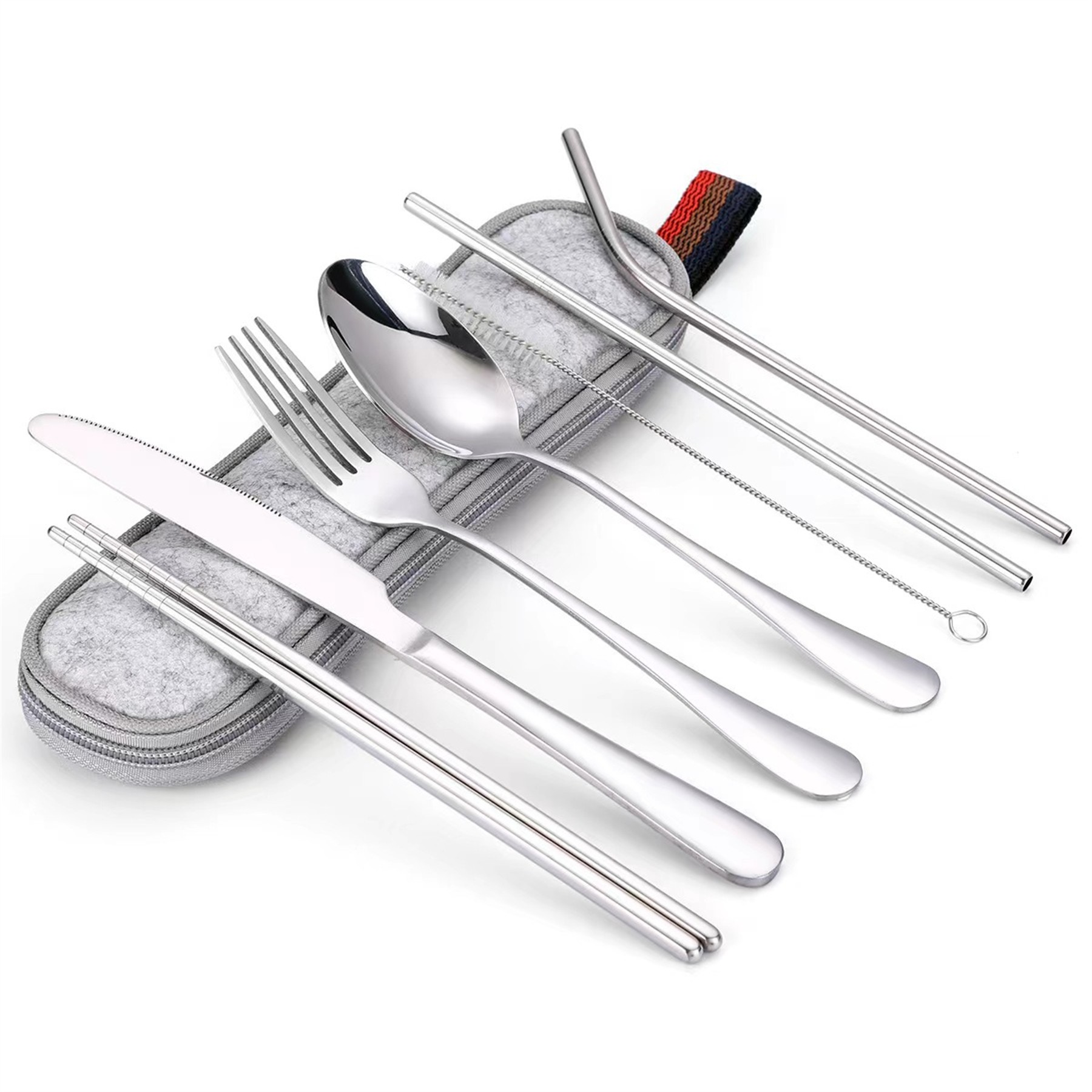 Stainless Steel Utensils With Straw Set Of 7 6