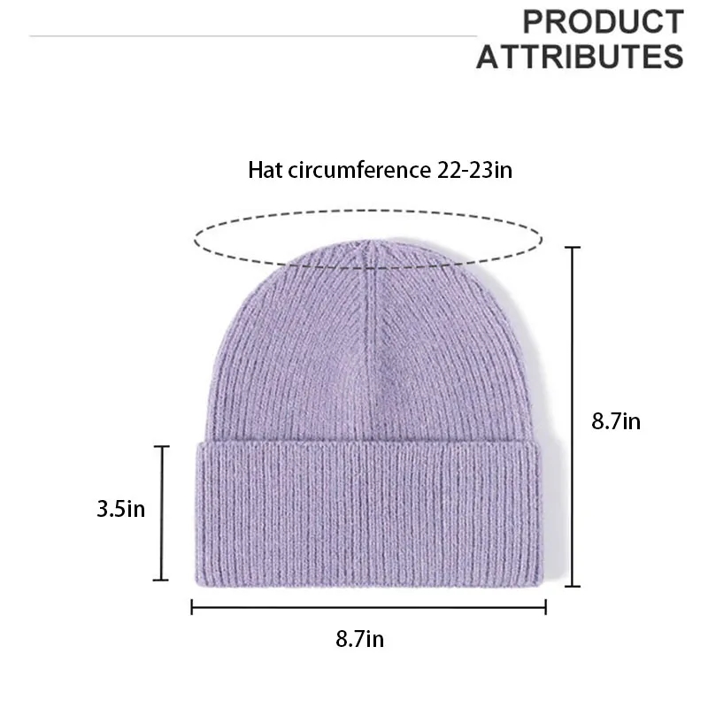 Embroidered warm knit hat 8