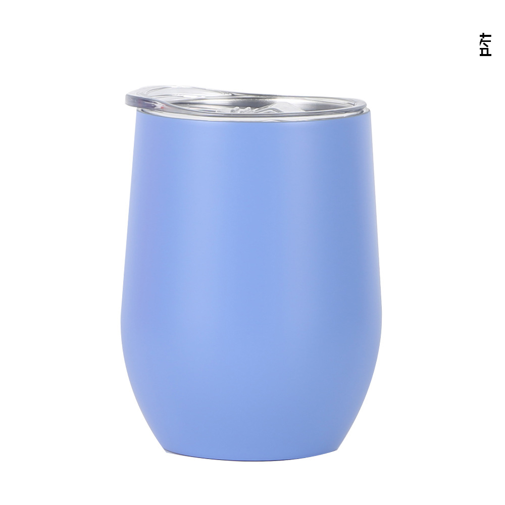 12oz Egg Shaped Insulated Wine Tumblers w/Lids 8