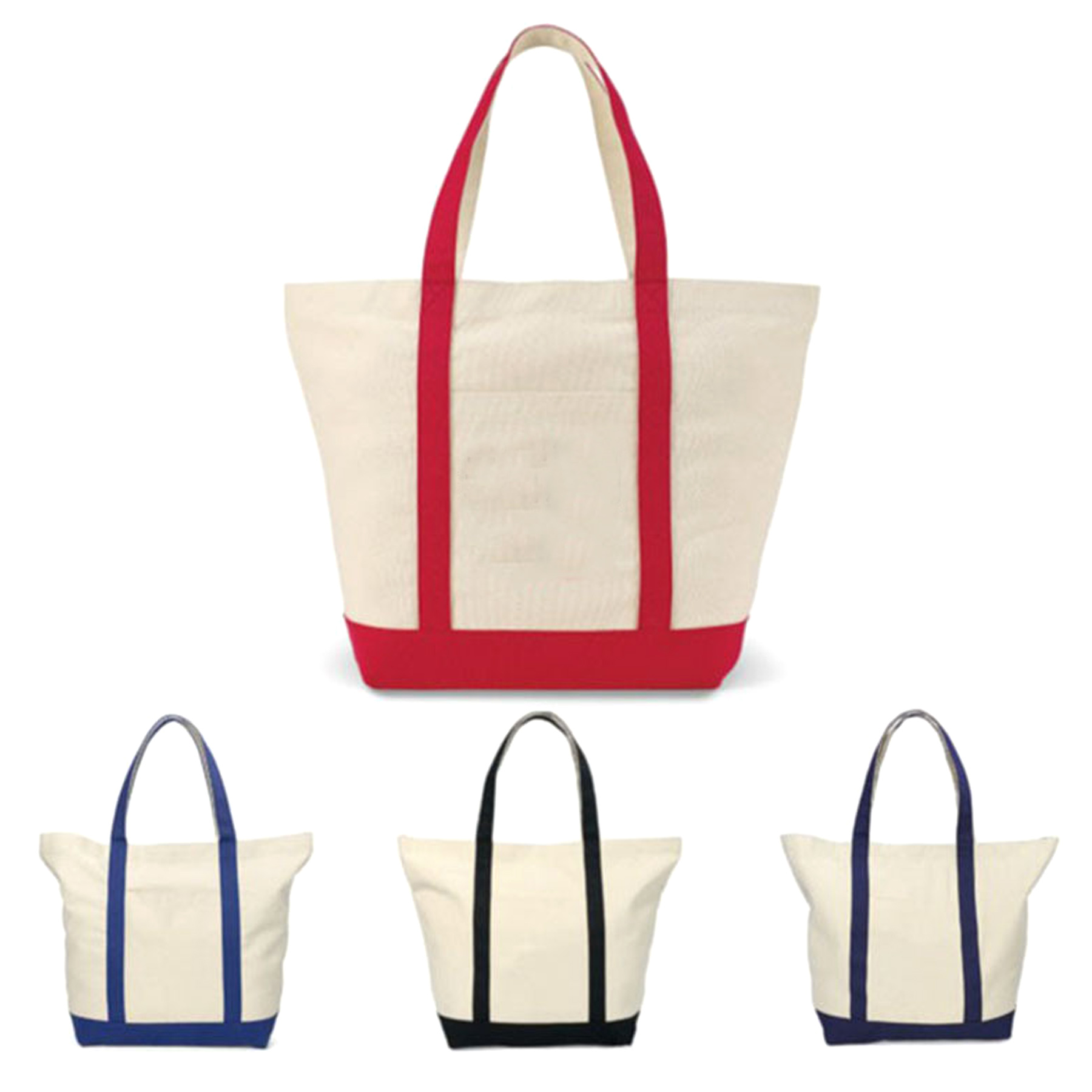 Large Cotton Canvas Boat Tote Bag, custom tote bag with logo imprint 2