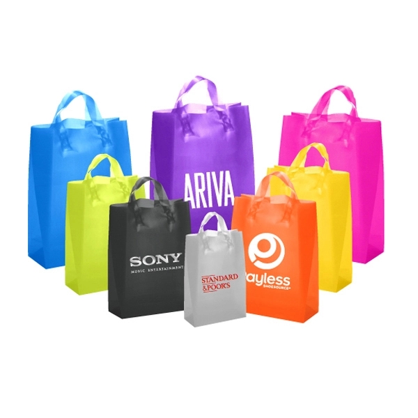 Coloured Frosted Soft Loops Tote Bags 1