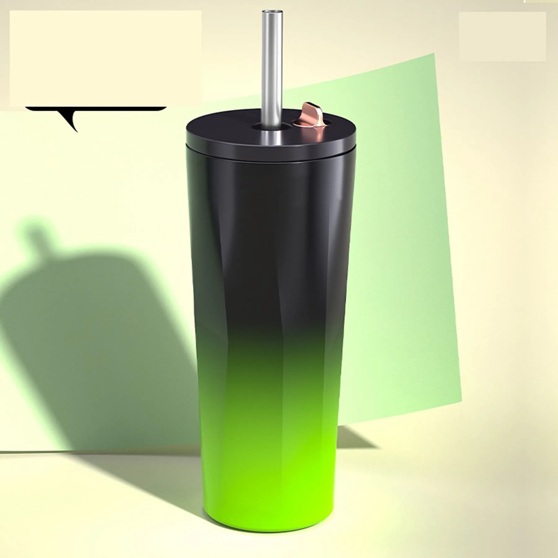 24 Oz. Diamond Shaped Double Wall Gradient Colored Straw Cup 6