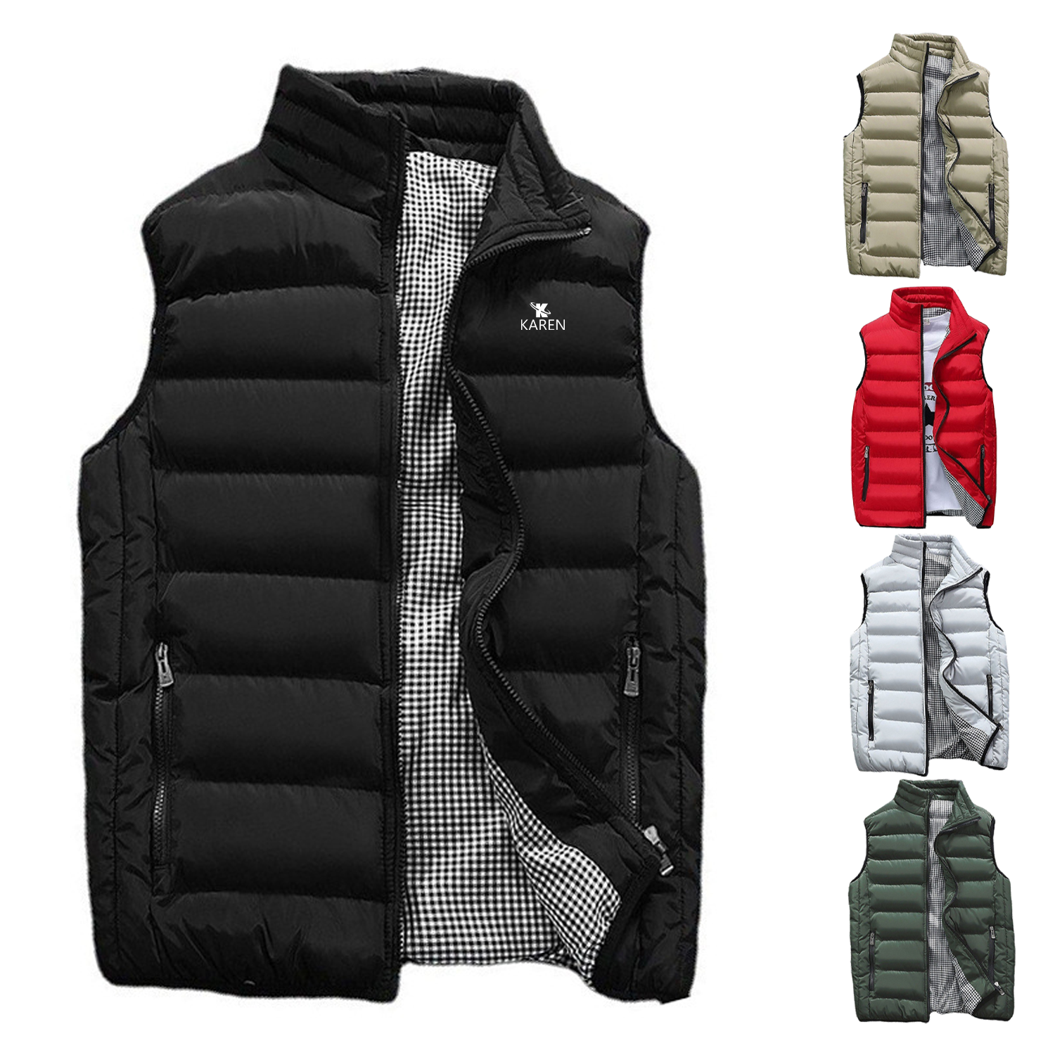 Mens Solid Winter Sleeveless Vest 2