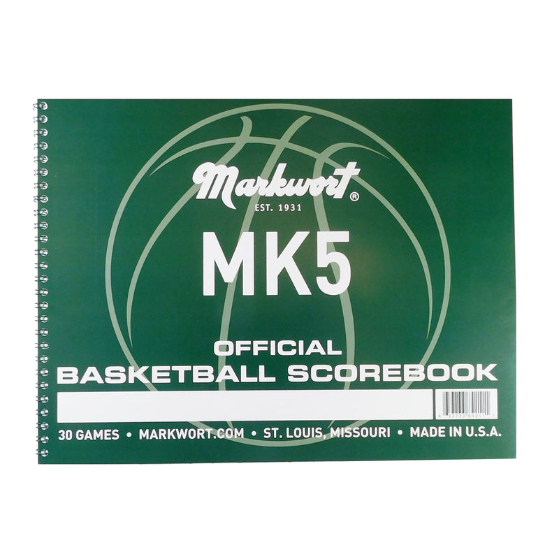 Markwort Basketball Scorebook New Format with Fouls - 30 Games Basketball Stat Tracking | High Scho 1