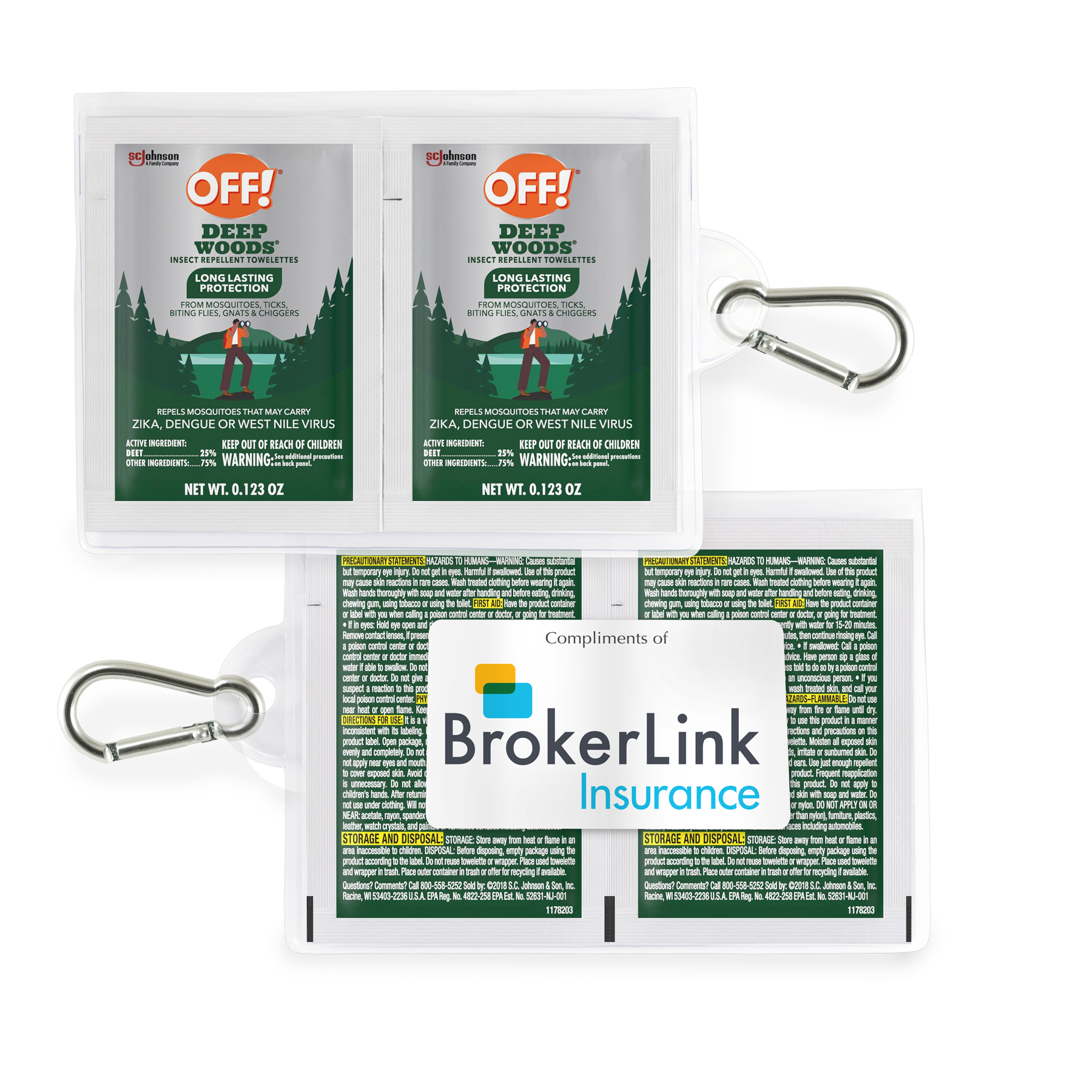 GoPac with OFF!® Deep Woods® Insect Repellent, with Carabiner - 2 Pack 1