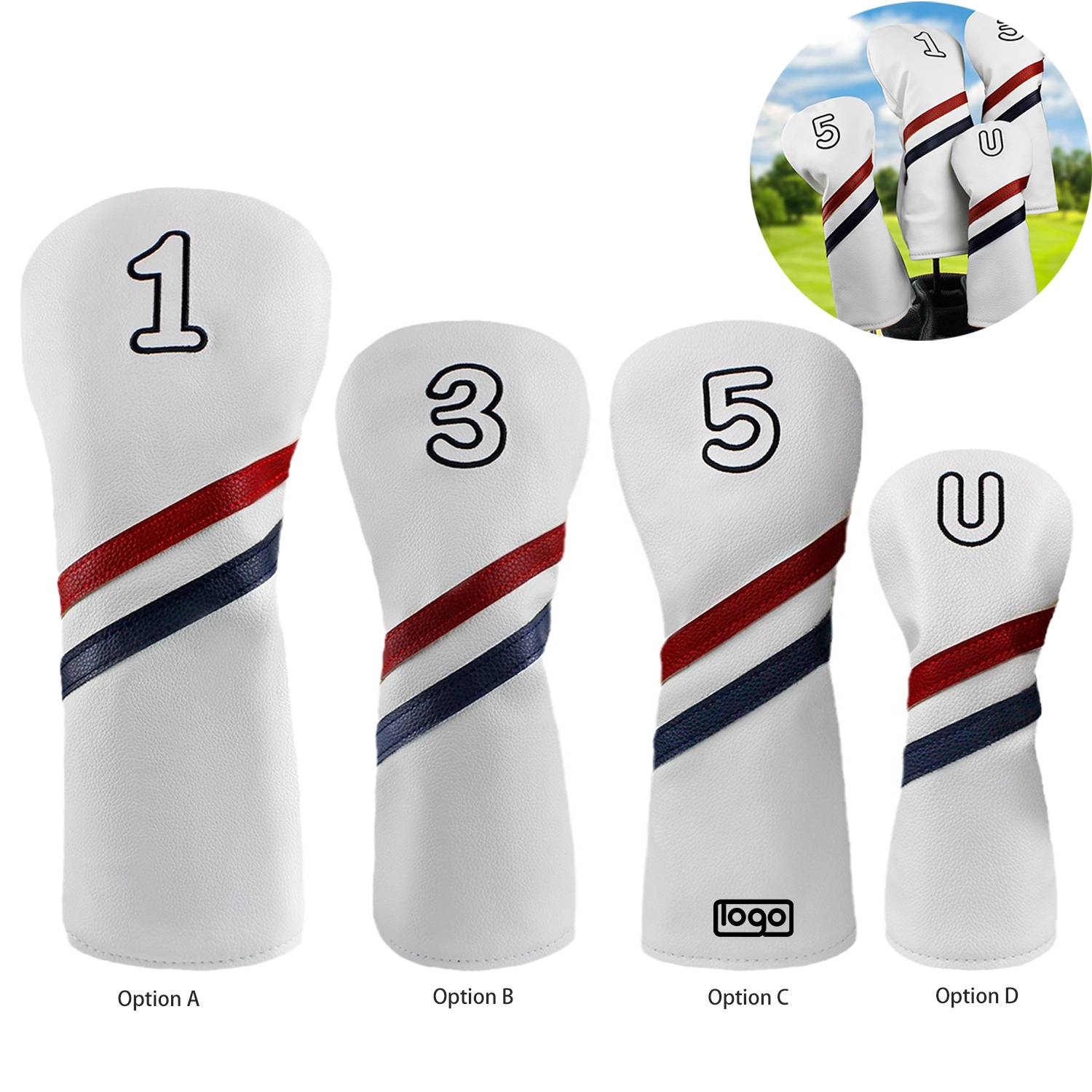 Waterproof PU Golf Club Headcover 3