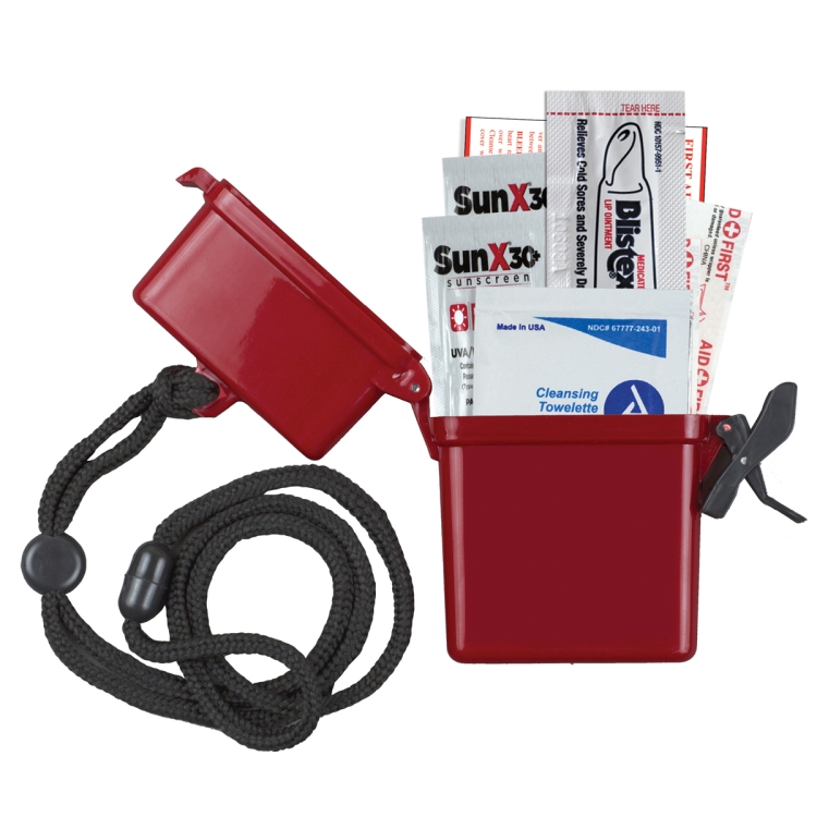 "EZ CARRY KIT 2" 8 Piece First Aid Sun Kit Eight Components Inserted Into Hard Plastic Hinged Top Wa 7