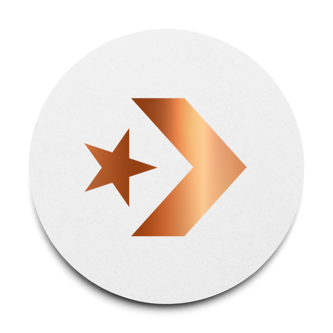 40 pt. Pulpboard Coaster, 3.5" Round, Foil Stamped