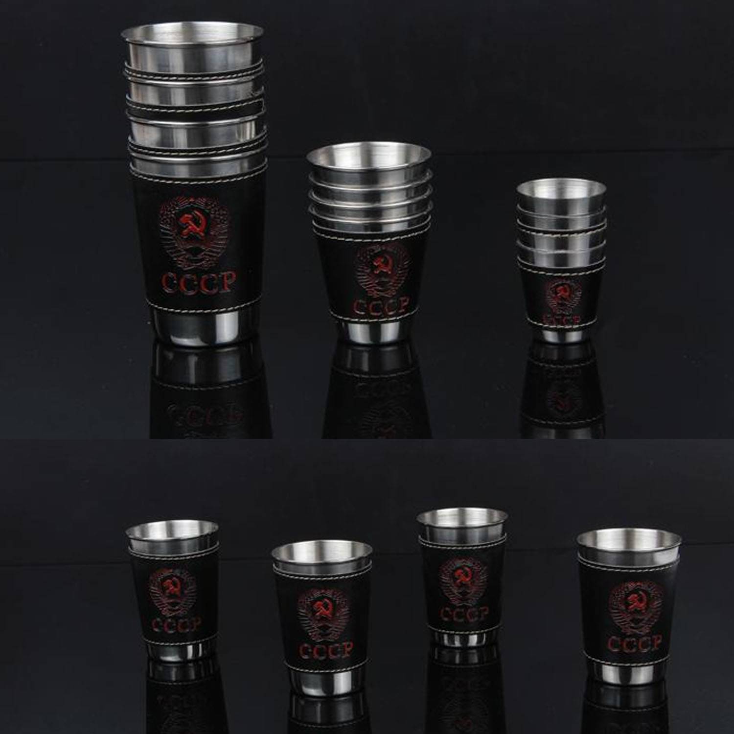 2.4OZ Portable Stainless Steel Wine Shot Glass 4 Pcs Set 4