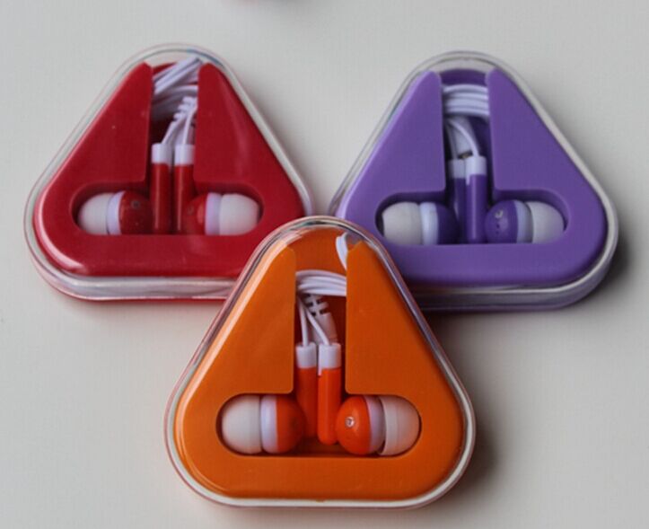 Travel Ear Buds In Triangle Case 2