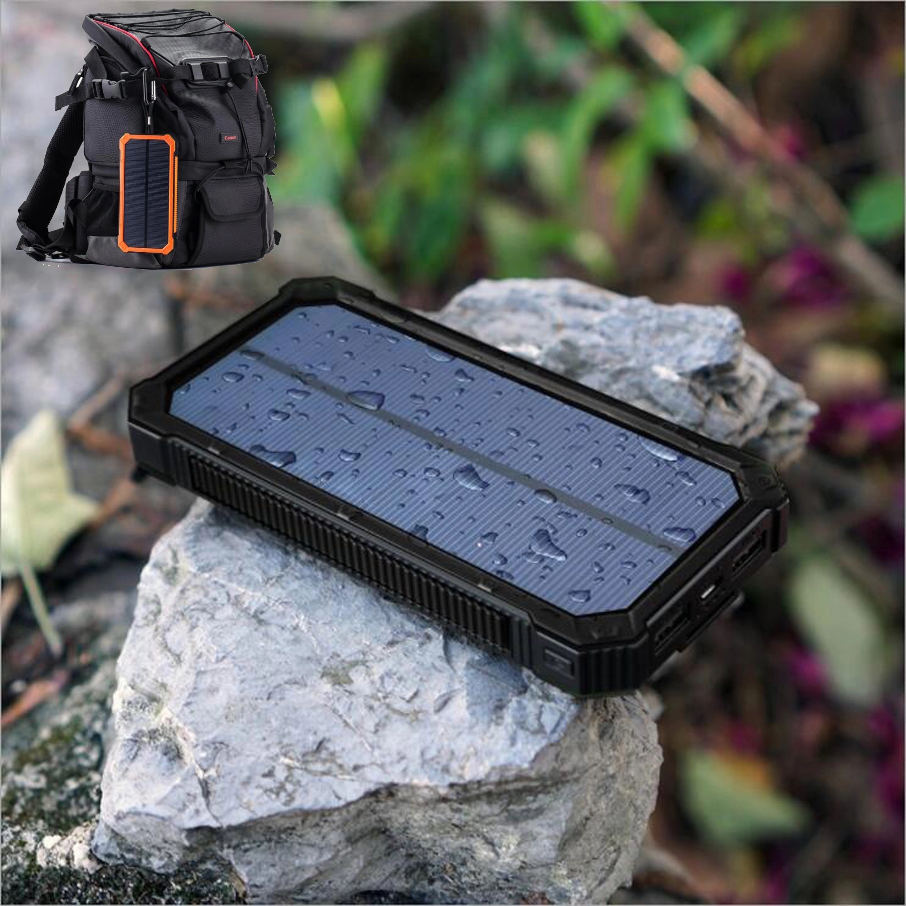 3 in 1 Outdoor Camping Waterproof Solar Charger w/ Carabiner 4