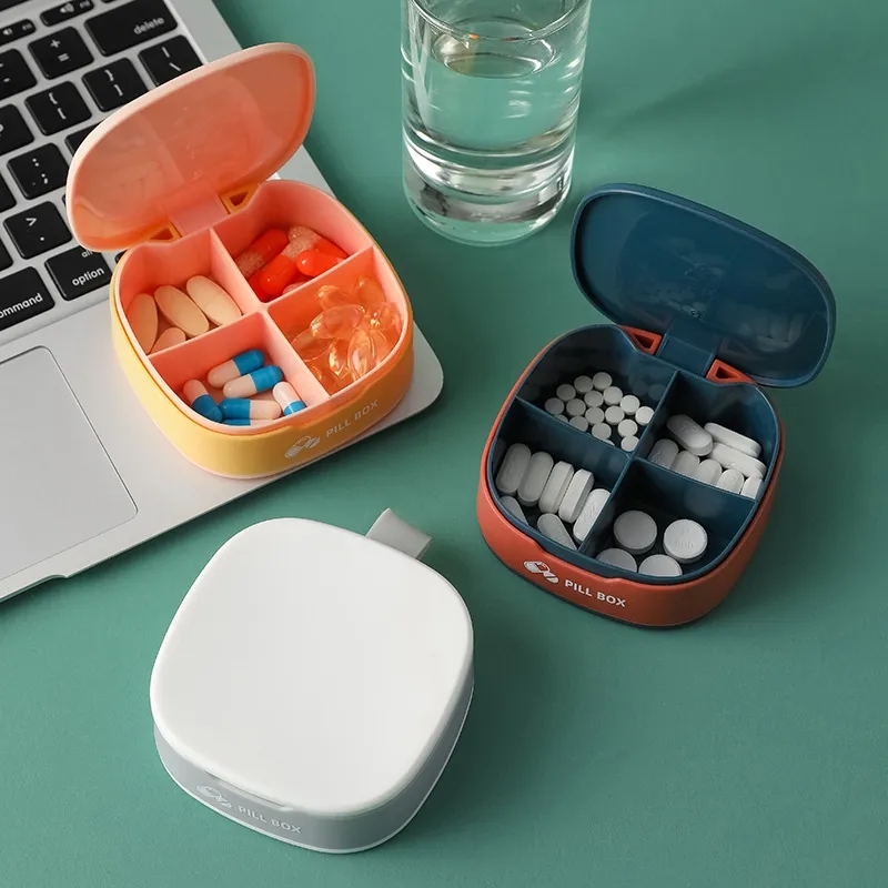 Portable 4-Compartment Pill Box 12