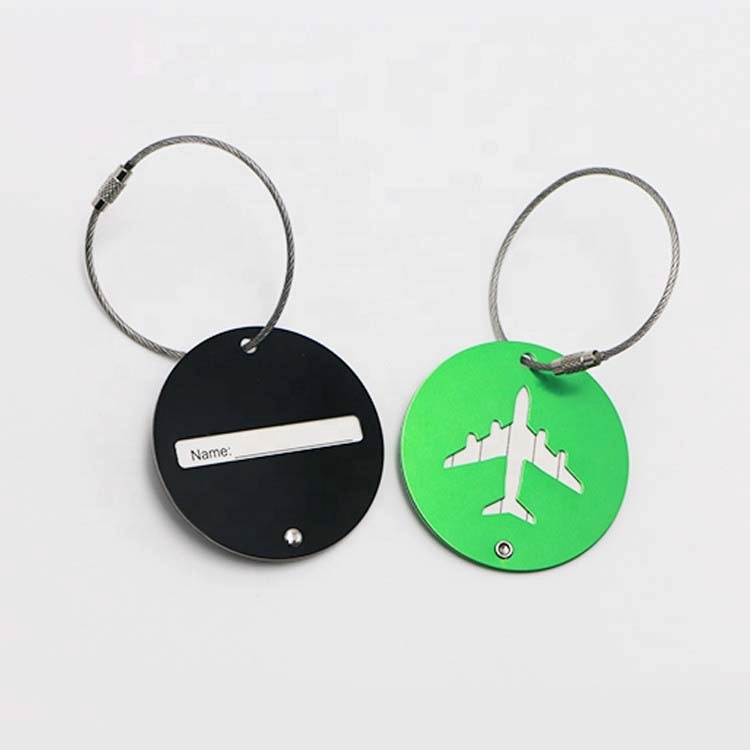 Round Aluminium Handbag Tag with Adjustable Strap 3
